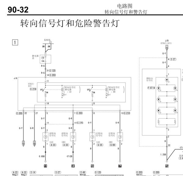 2007年格蓝迪转向灯电路图