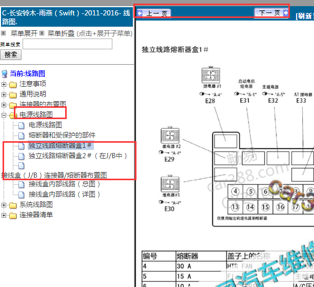 2011-2016年铃木速翼特保险丝资料
