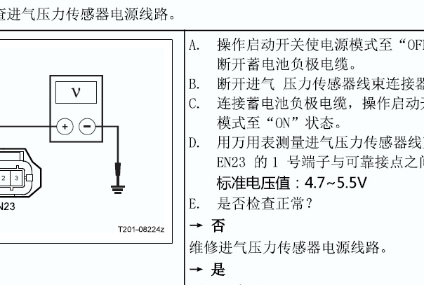 CS10进气歧管压力传感器电压资料