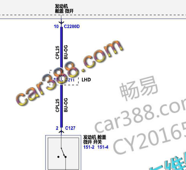 2013年嘉年华引擎盖电路图