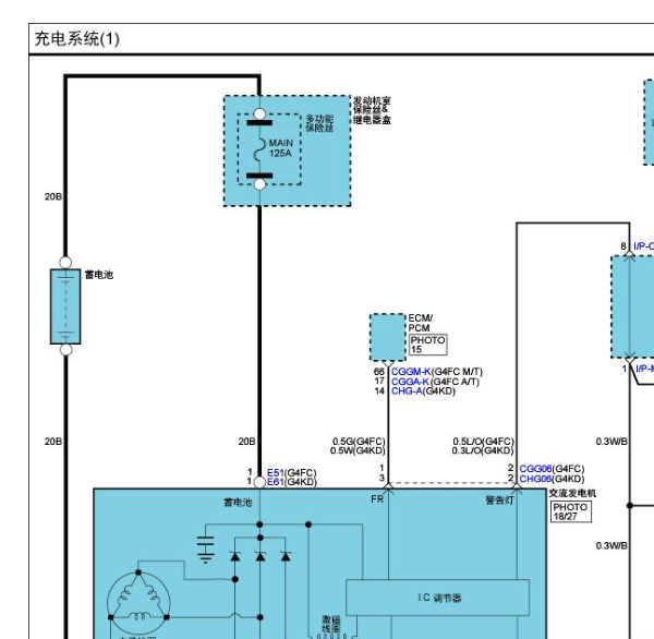 2011年起亚福瑞迪发电机电路图