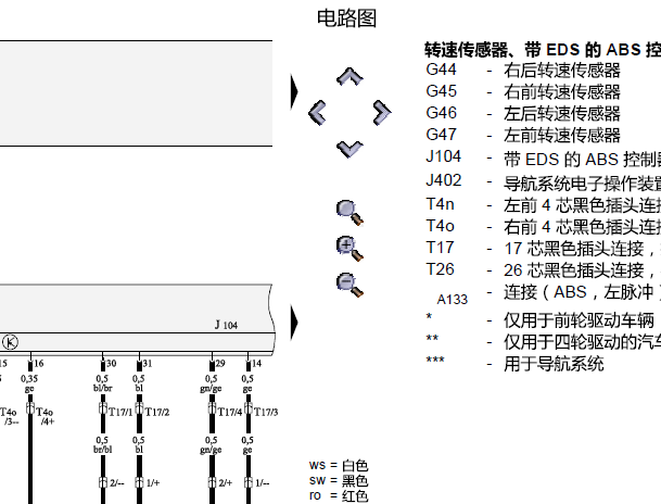 2004年奥迪A4 ABS电路图