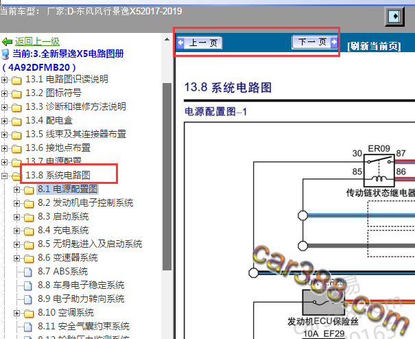 2017-2018年东风风行景逸X5电路图