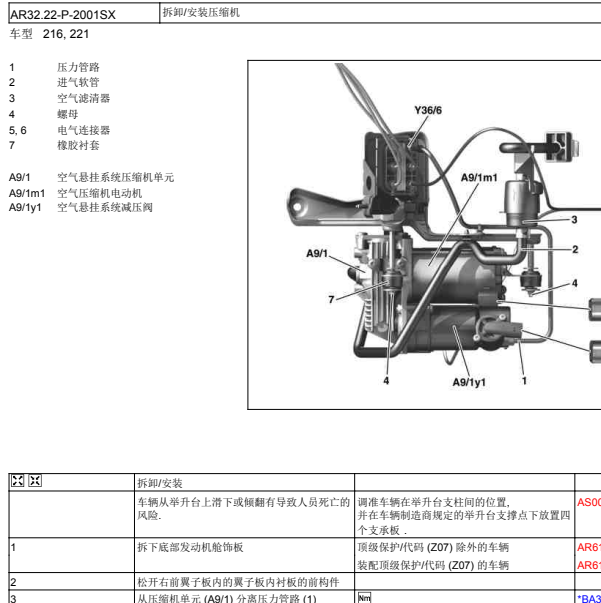 奔驰混动S400压缩机拆装