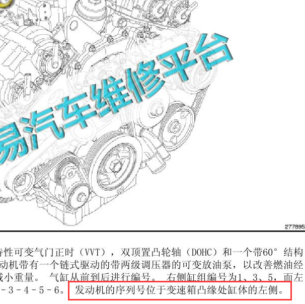 吉普大切洛基3.6发动机 编号位置