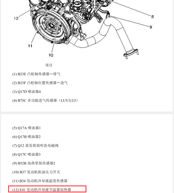 2016年雪佛兰创酷发动机冷却液节温器加热器位置