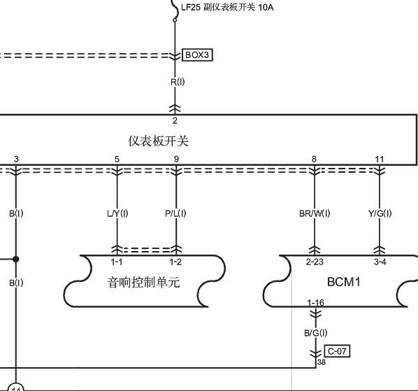 2019年红旗HS7仪表电路图
