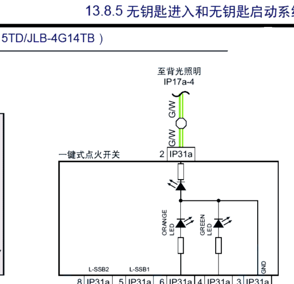 2019年帝豪GS无钥匙启动电路图