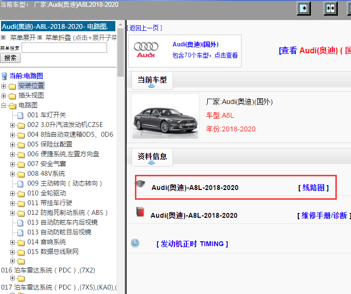 Audi(奥迪)-A8L-2018-2020[ 线路图 ]