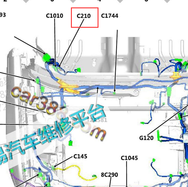 2017-2018年林肯大陆C210插头位置