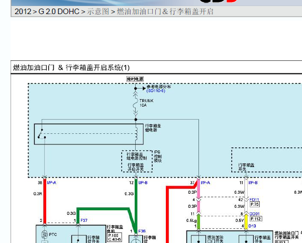 2012年起亚后备门锁线路图