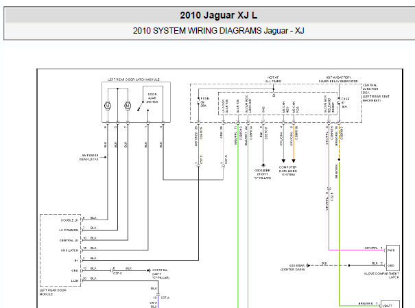 2010年捷豹XJL门窗电路图