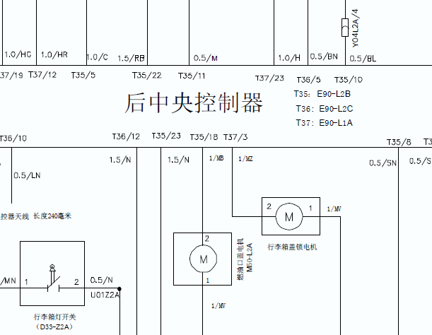 中华骏捷后中央控制模块电路图