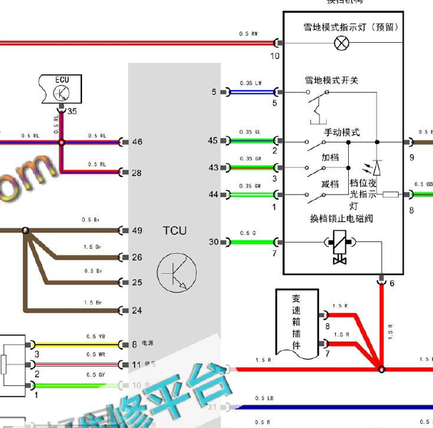 2017艾瑞泽7 CVT变速箱电路图