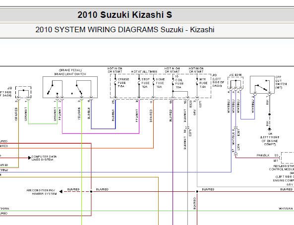 2010年铃木凯泽西发动机和起动电路图