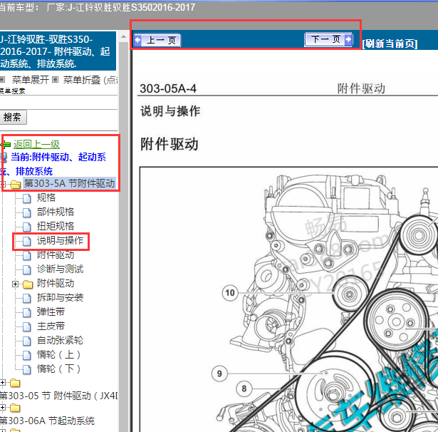 2017年驭胜发电机皮带走向