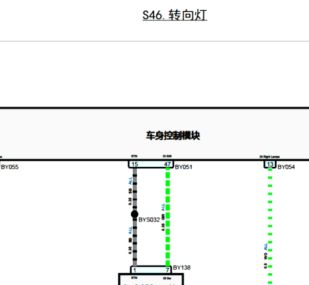 2019年，名爵ZS转向灯电路图