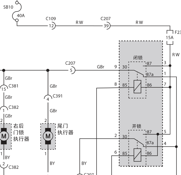 雷斯特车身相关电路图
