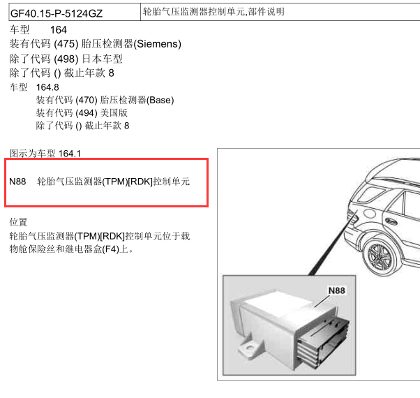 2011年奔驰GL350胎压位置