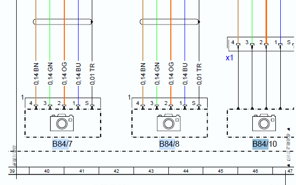 奔驰E300L 360°摄像头电路图