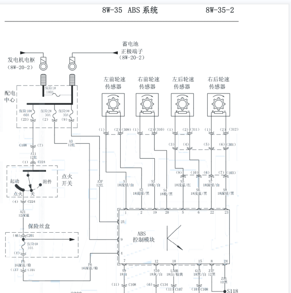 北汽勇士ABS电路图