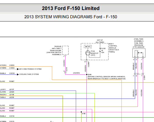 13年福特猛禽F150发动机电路图