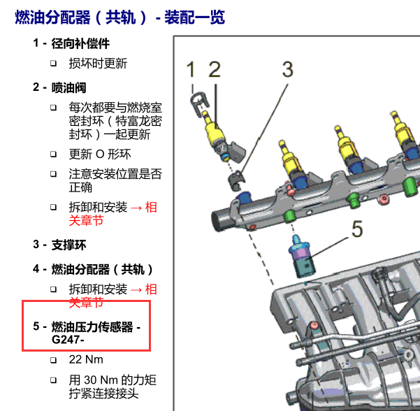 2006年奥迪A6L燃油压力传感器位置
