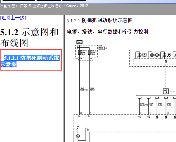 2012年雪佛兰科鲁兹ABS电路图