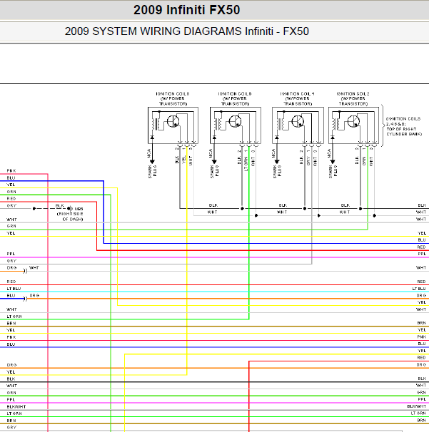 2009年英菲尼迪FX50 发动机电路图