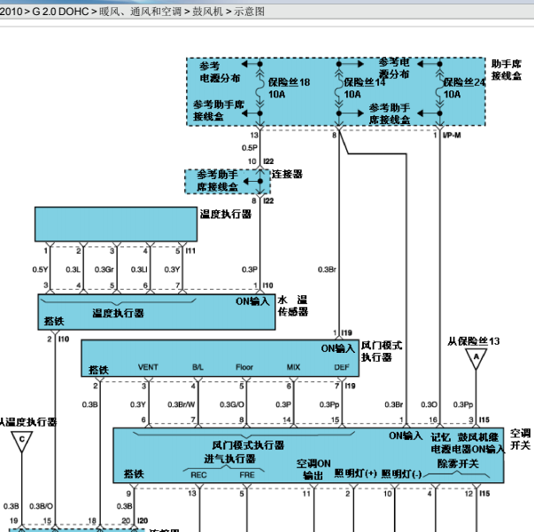 2010年现代名驭空调电路图
