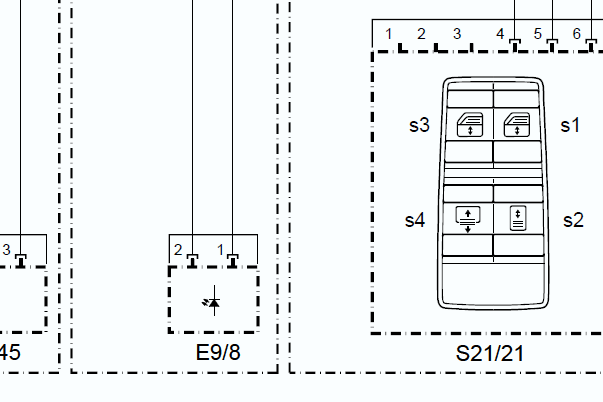 2006年奔驰S350 门窗电路图