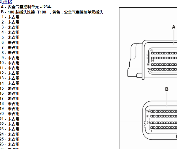 2010年大众途观气囊针脚和网络通讯电路图