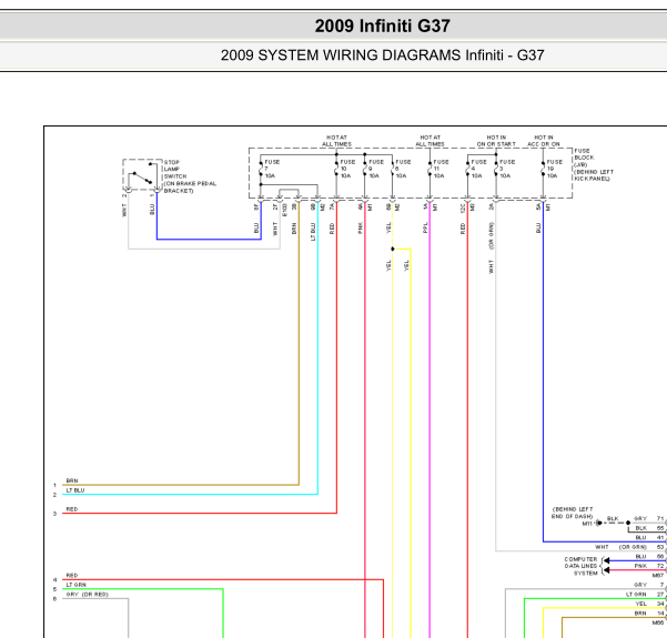 2009年英菲尼迪门锁电路图