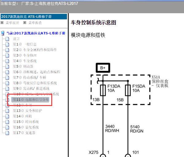 17年凯迪拉克ATS车身电脑线路图
