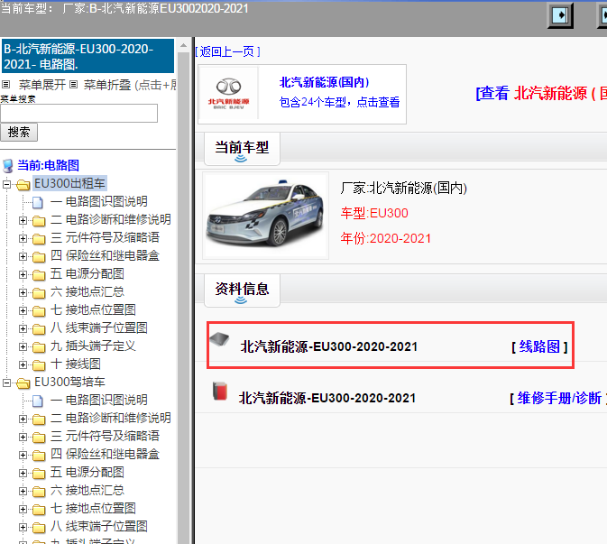 北汽新能源-EU300-2020-2021[ 线路图 ]