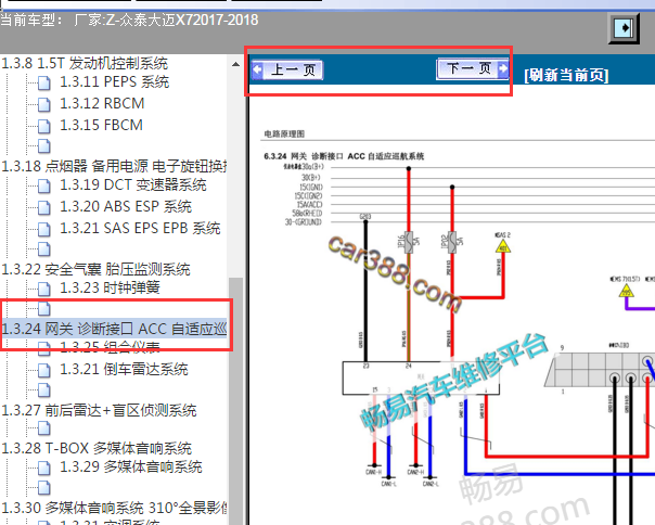 2017-2018年众泰大迈X7 网络通讯电路图