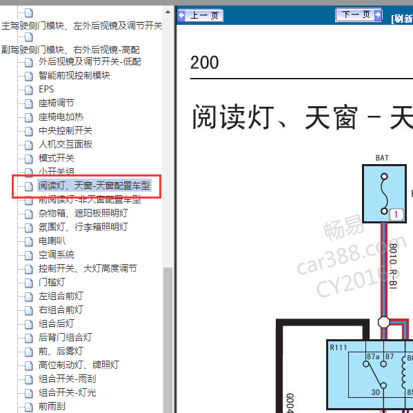 2017年哈佛H6天窗电路图