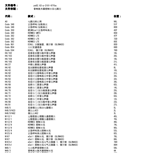 奔驰GLC300扬声器电路图