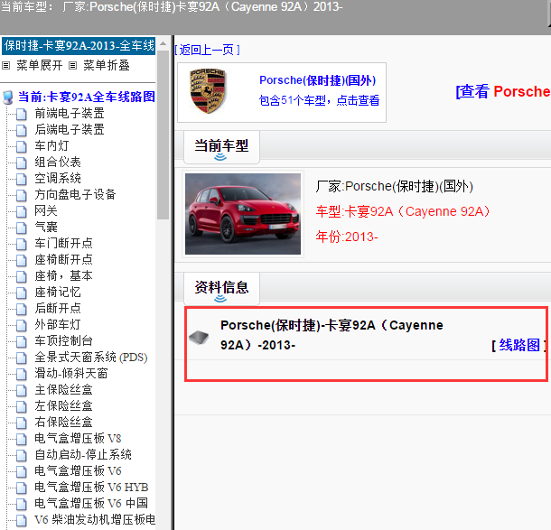 2013年保时捷卡宴电路图
