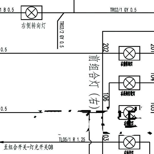 长安跨界王转向灯电路图