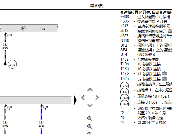 2013年奥迪A6 变速箱电路图