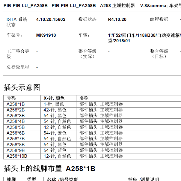 2018年宝马118 BDC针脚