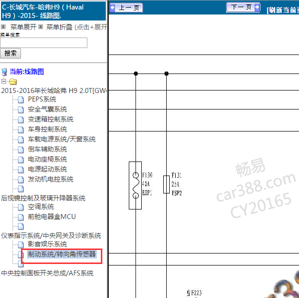 2015年哈佛H9制动电路图