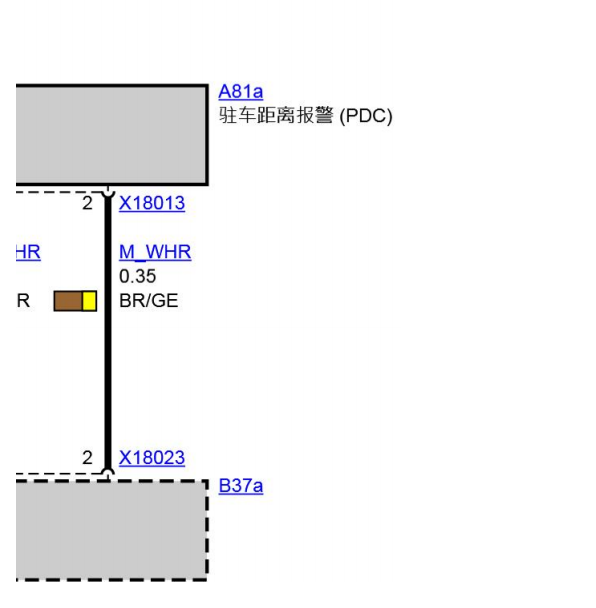 2013年宝马X1驻车距离报警系统电路图及位置