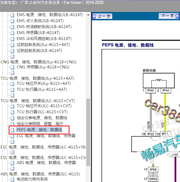 2020年吉利远景PEPS电路图