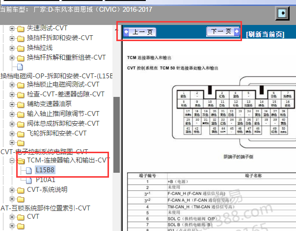20146-2017年思域变速箱针脚资料