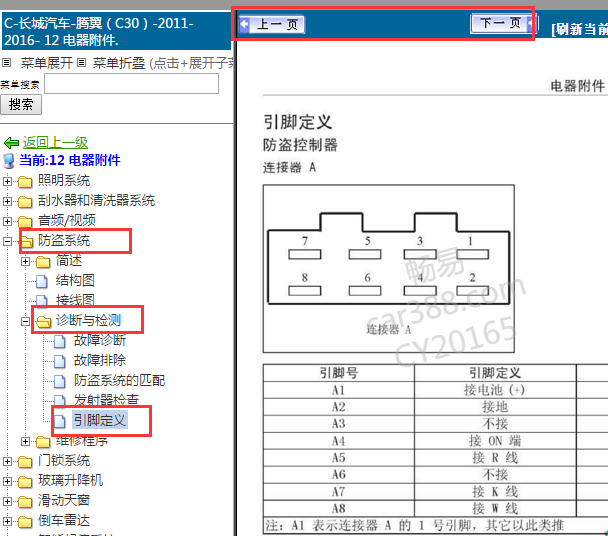 2011-2016年长城C30防盗针脚