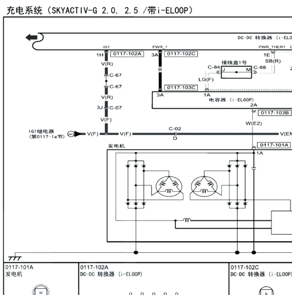 2017年马自达CX5排量2.5发电机线路图