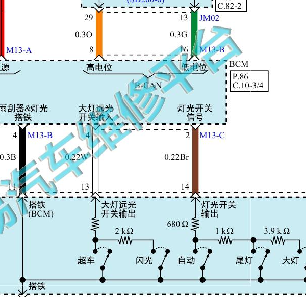 2019年现代IX25大灯电路图