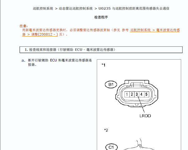 2009年RX350 B2090和U0235故障码资料